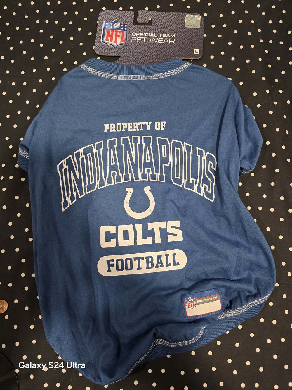 NFL PET WEAR COLTS DOG SHIRT SZ LARGE